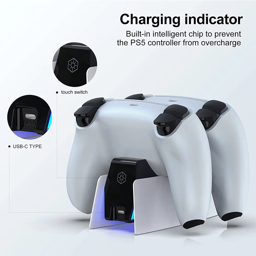 PS5 DualSense Charging Station – High-Speed Type-C Dual Controller Dock for PlayStation 5