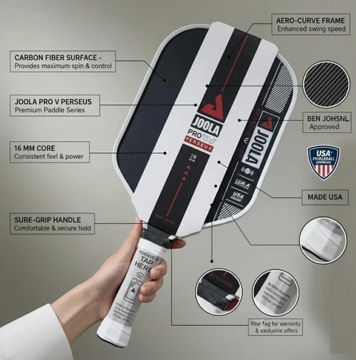 JOOLA Perseus Ben Johns Pro IV 16mm Pickleball Paddle-Gen