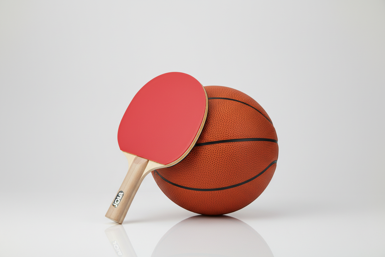 Joola table tennis racket and basketball